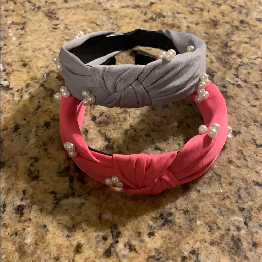 New 2 set pearl knot turban headband